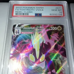 Pokemon Toxtricity VMAX Holo Ultra Rare 071/192 Rebel Clash PSA 10 GEM MT - Image 2