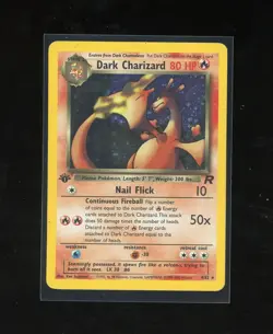 1ST EDITION 2000 Team Rocket Dark Charizard 4/82 Holo Foil Rare Pokemon - Image 1