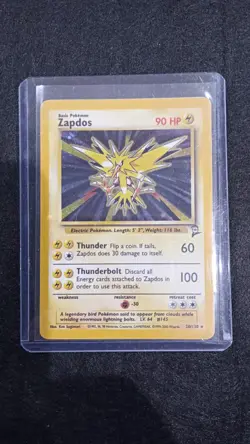 Pokemon TCG Zapdos Base Set 2 Holo Unlimited Rare Card 20/130 LP/MP Vintage - Image 1
