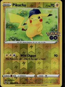 Pikachu (28) Holo Rare Pokemon GO 028/078 Lightning Reverse Holo Pokemon Card - Image 1
