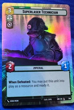 Star Wars Unlimited Spark Rebellion Superlaser Technician HYPERSPACE FOIL Card - Image 1