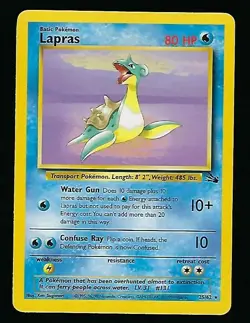 Lapras 25/62 - 1999 Fossil Set Pokemon Card - Rare Non Holo - NM/M - Image 1