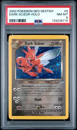 2002 POKEMON NEO DESTINY #9 DARK SCIZOR-HOLO PSA 8 - Image 1