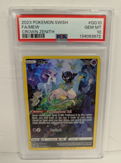 2023 Pokemon SWSH #GG10 FA/Mew Crown Zenith PSA 10 - Image 1