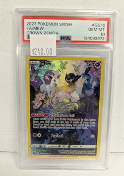 2023 Pokemon SWSH #GG10 FA/Mew Crown Zenith PSA 10 - Image 3