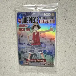 Bandai Namco Monkey.D.Luffy One Piece CCG US Voyage Promo Full Art Holo Card - Image 1