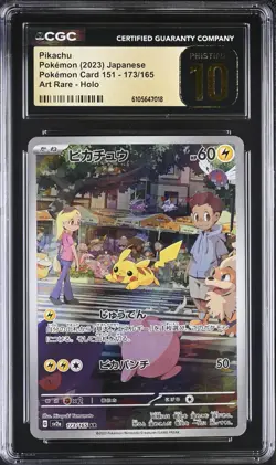 Pokemon Card Japanese CGC PRISTINE 10 Pikachu AR 151 SV2a 173/165 - Image 1