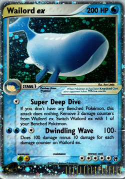2003 Pokemon EX Sandstorm Wailord ex 100 100 Ultra Rare Holo Nintendo Card - Image 2