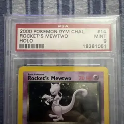 Rocket's Mewtwo Holo Rare Card 14/132 Graded PSA 9 2000 Pokemon Gym Challenge - Image 4