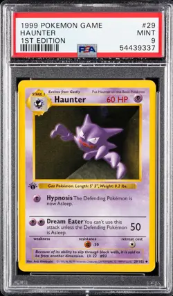 Haunter 1st Edition Uncommon PSA 9 Pokemon Base Set 1st Edition 29/102 - Image 1