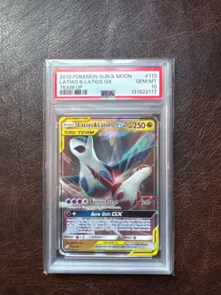 2019 POKEMON SM TEAM UP LATIAS & LATIOS GX #113 PSA 10 GEM MINT - Image 1