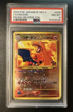 Charizard [PSA 8] 006 Neo Premium File 2 - Promo Reverse Foil Pokemon Japanese - Image 1