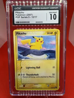 Pikachu Pop Series 5 12/17 CGC GEM MINT 10 Pokemon TCG 2007 Vintage Rare - Image 1