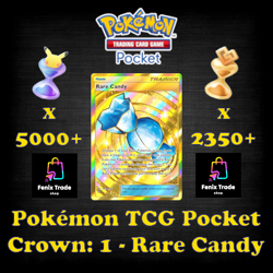 [GLOBAL] Pokemon TCG Pocket - 1 Rare Candy Crown and over 5000+ Pack Hourglass - Image 1
