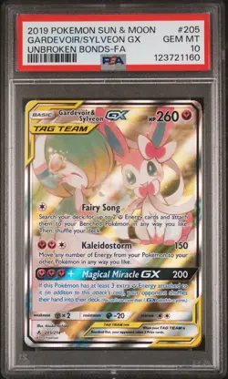 Pokemon Gardevoir and Sylveon gx Alt Art Unbroken Bonds 205/214 - PSA 10 - Image 1