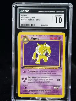 Hypno #23 Non-Holo 1st Edition Fossil 1999 Pokemon CGC 10 🔮 - Image 1
