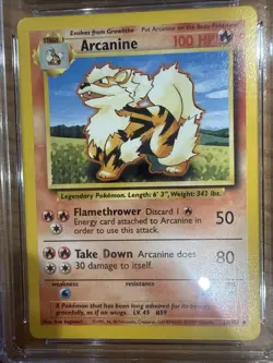 CGC GEM MINT 10 Arcanine 23/102 Base Set Unlimited Uncommon Pokemon WOTC - 1999 - Image 2