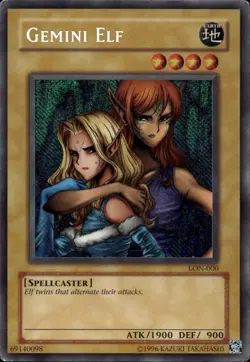 Gemini Elf Reverse Misprint Secret Rare LON-000 Yu-Gi-Oh! - Image 1