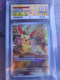 Plusle Paradox Rift Full Art 193/182 Ace 10 Gem Mint Pokemon Card - Image 1