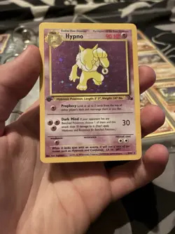 Hypno Fossil Holo Rare 1st Edition Pokemon TCG Card Stage 1 HP90 No. 8/62 (1999) - Image 1