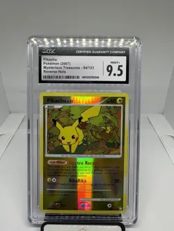 2007 POKEMON DIAMOND & PEARL MYSTERIOUS TREASURES #94 PIKACHU REVERSE CGC 9.5 - Image 1