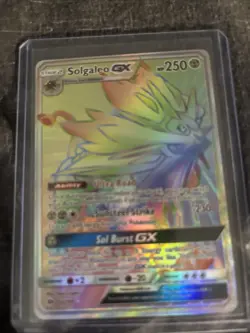 Pokemon Rainbow Solgaleo GX Holo Secret Rare Sun & Moon Base Set 155/149 (NM) - Image 1