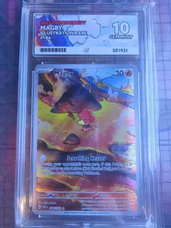 Magby 186/182 Illustration Rare - Paradox Rift 2023 Pokemon TCG - ACE GEM MT 10! - Image 1