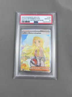 Pokemon TCG LILLIE’S DETERMINATION SPECIAL ILLUSTRATION RARE 184/132 PSA 10 MEG - Image 1
