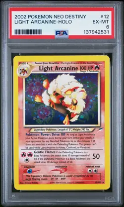 2002 POKEMON NEO DESTINY #12 LIGHT ARCANINE-HOLO PSA 6 - Image 1
