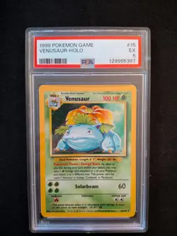 Venusaur 1999 Pokemon TCG Base Set Holo Rare PSA 5 Card - Image 1