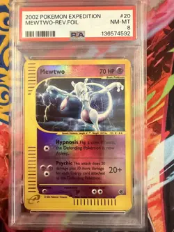 PSA 8 Mewtwo Reverse Holo Rare Pokemon Card Expedition 20/165 NM-MT - Image 1