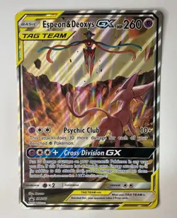 Pokemon TCG Jumbo Oversized Espeon & Deoxys GX SM240 Black Star Promo - Image 1