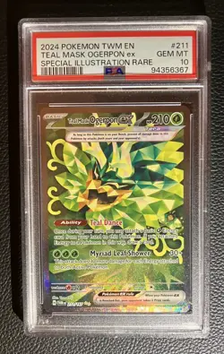 Teal Mask Ogerpon ex 2024 Pokemon Twilight Masquerade 211/167 PSA 10 Gem Mint - Image 1