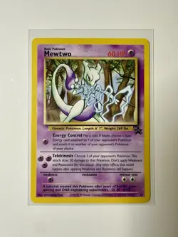 2000 Pokemon Mewtwo WotC Black Star Promo 12/53 LP / Excellent Vintage Rare - Image 1