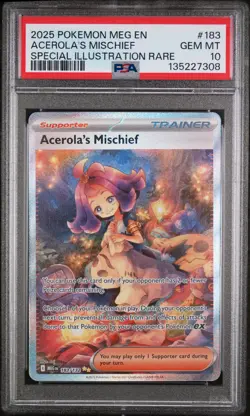 Acerola's Mischief Special Illustration Pokemon Mega Evolution 183/132 PSA 10 - Image 1