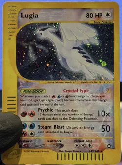 Pokemon TCG - Crystal Lugia 149/147 Aquapolis — Secret Rare - LP - Raw - Swirl U - Image 1