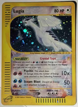 Pokemon TCG - Crystal Lugia 149/147 Aquapolis — Secret Rare - LP - Raw - Swirl U - Image 4