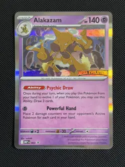 Pokemon Alakazam MEP 003 Mega Evolution Pre Release Stamped Promo - Image 1