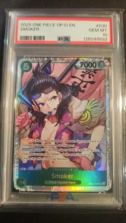 Bandai One Piece CCG Smoker OP10-030 Royal Blood Foil Super Rare PSA 10 - Image 1