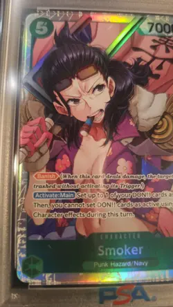 Bandai One Piece CCG Smoker OP10-030 Royal Blood Foil Super Rare PSA 10 - Image 2