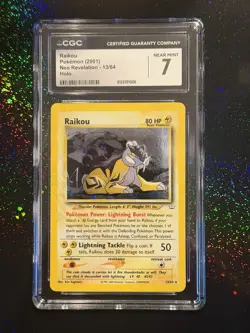 Pokemon TCG Raikou Neo Revelation Holo Rare Card 13/64 CGC 7 - Image 1