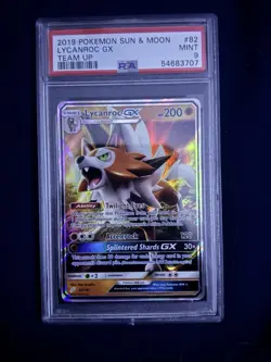 Pokemon Sun & Moon Team Up 82/181 Lycanroc GX Holo Ultra Rare Card - Image 1