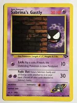 Sabrina's Gastly (96) Gym Challenge 096/132 MP-LP Pokemon Card - Image 1