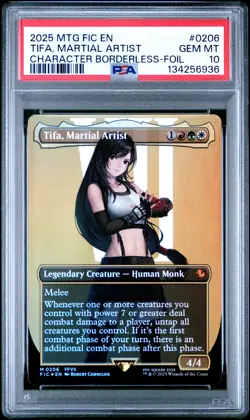 2025 MTG FINAL FANTASY COMMANDER #0206 TIFA, MARTIAL ARTIST PSA 10 - Image 1