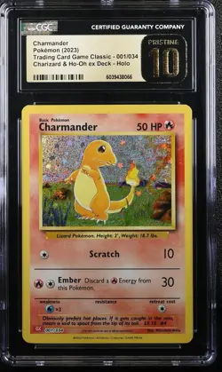 CGC 10 Pristine Charmander 001/034 Classic Collection English - Pokemon - Image 1