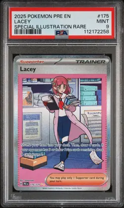 2025 POKEMON PRE EN-PRISMATIC EVOLUTIONS SPECIAL ILLUSTRATION RARE LACEY PSA 9 - Image 1