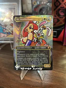 Altered/Hand Painted Ms. Bumbleflower MTG Card - Jessica Rabbit - Image 1