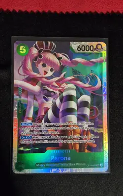 Perona OP14-033 SR One Piece Card Game English Azure Sea’s Seven Foil NM - Image 1