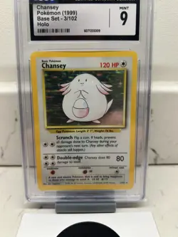 CGC 9 Chansey 1/102 Base Set Pokemon Card MINT ✨ (like PSA) - Image 3
