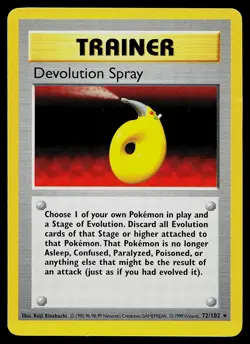 Pokemon Card - Devolution Spray Base Set (Shadowless) 72/102 Rare - Image 1